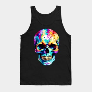 Colored Skull Design in Vibrant Vector Style Tank Top